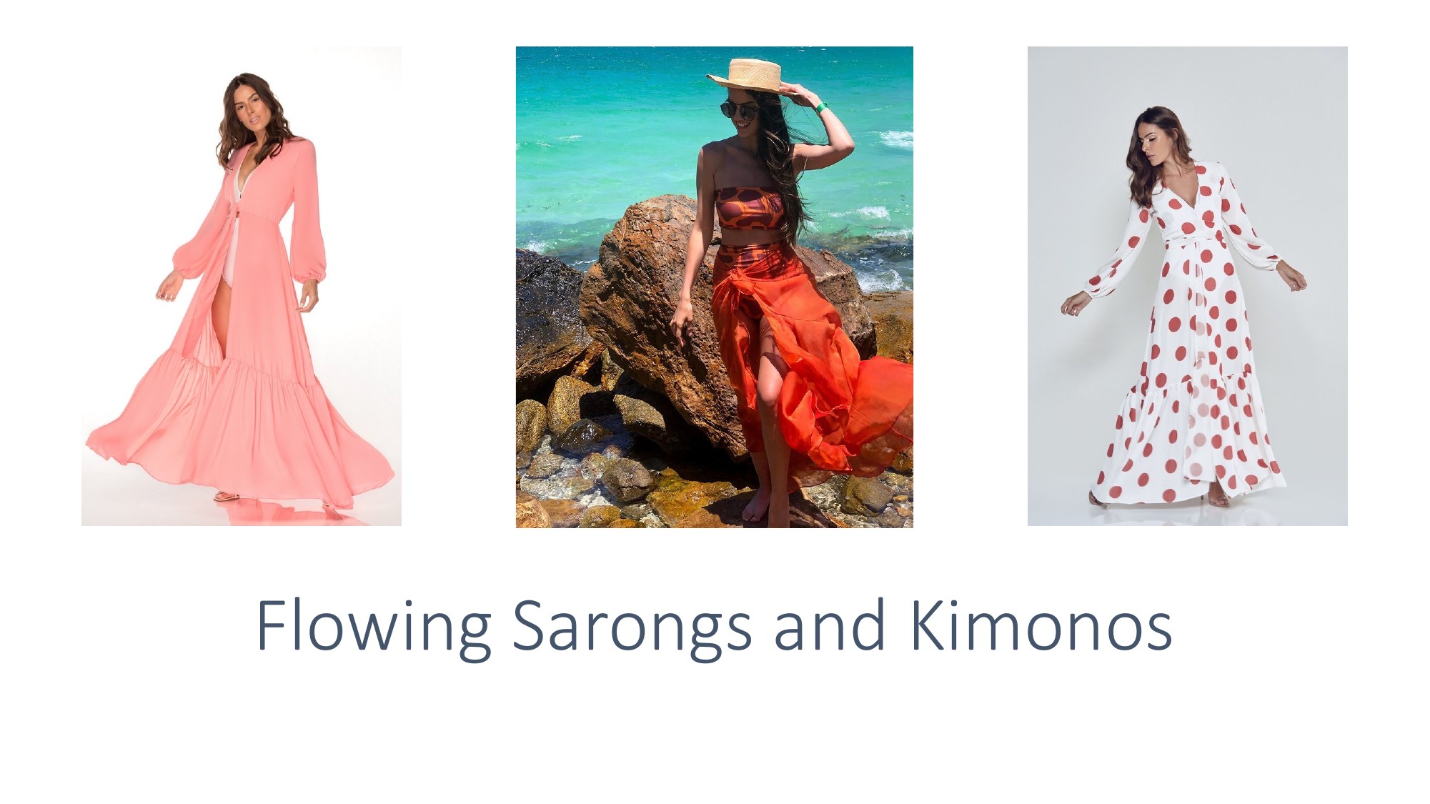 Joaquina product range showing sarongs and kimonos