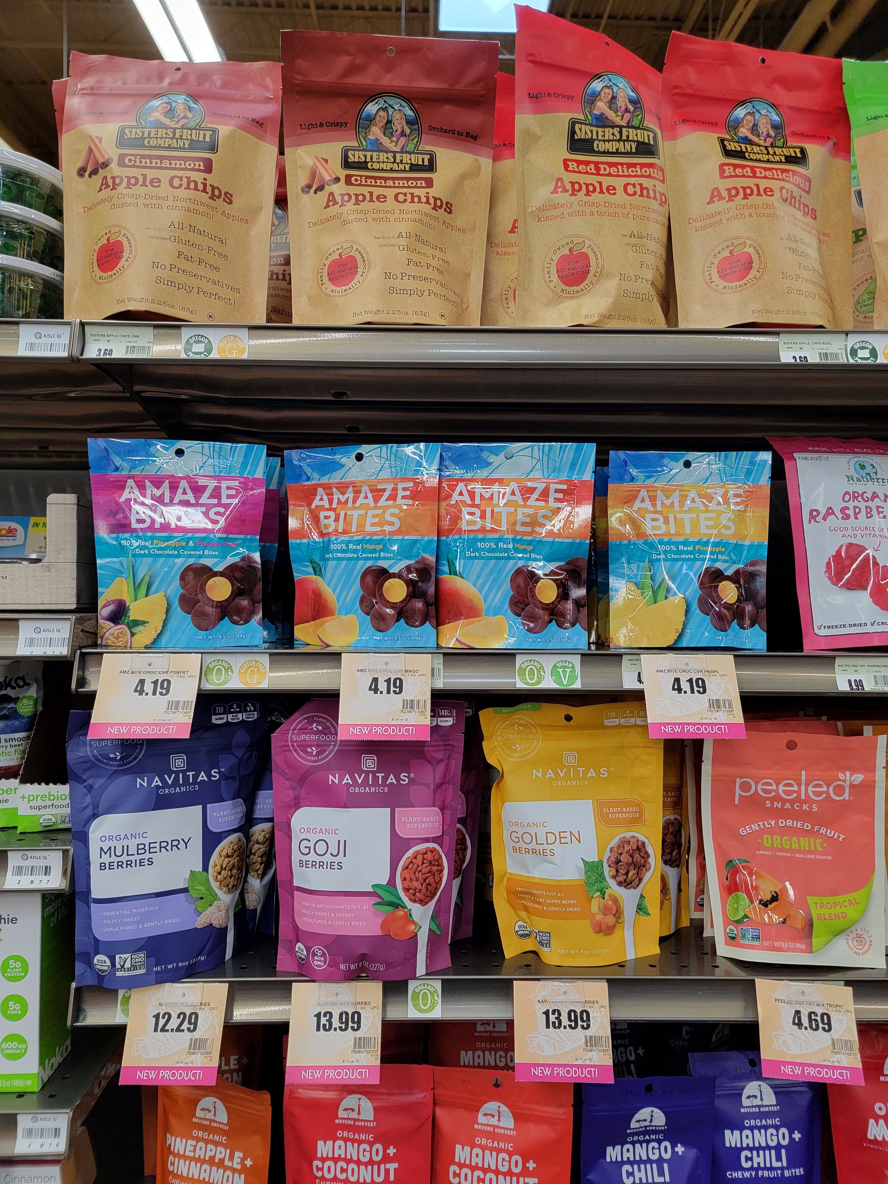 Amaze Bites retail display in grocery store